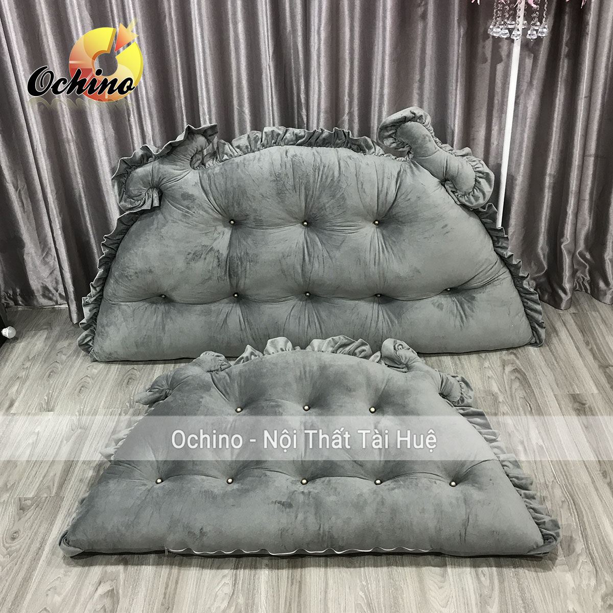 ( FREE SHIP ) Gối Tựa Đầu Giường Đính Khuyu Mẫu Hoàng Gia Cao Cấp Size 1m2-55 VÀ 1M6-75 (Hàng có Sẵn)