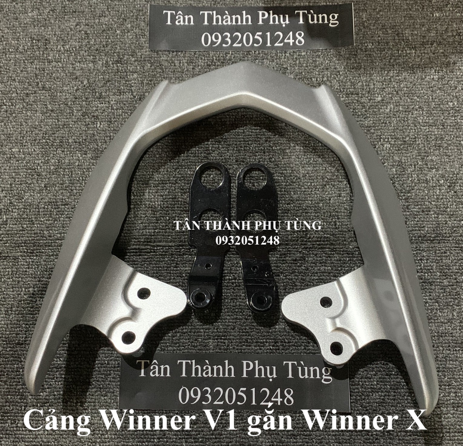 Cảng sau Winner V1 zin gắn Winner X kèm bass (đã cắt sẵn) - màu BẠC