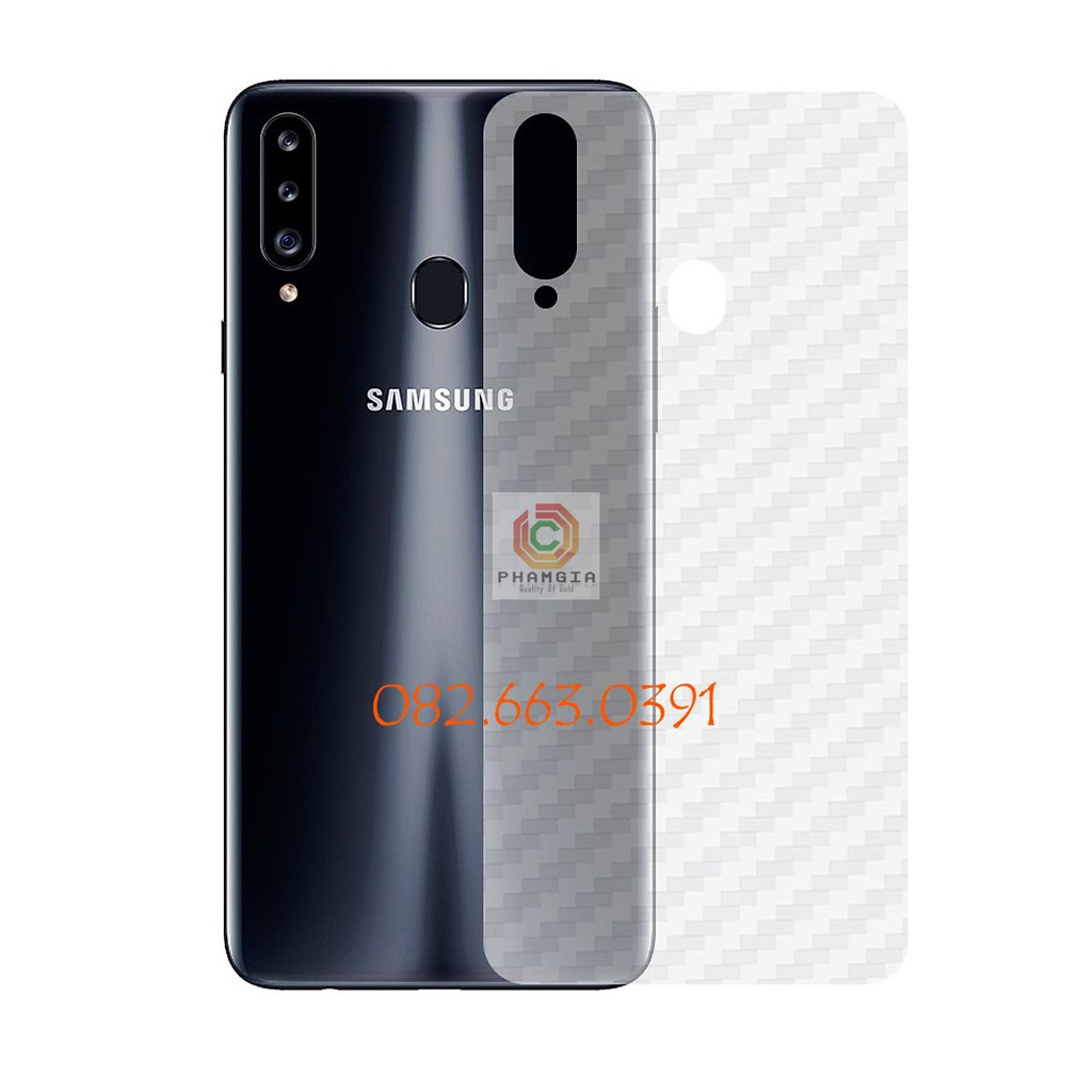 Miếng dán mặt lưng skin carbon samsung galaxy a20s/ a20/ a20e