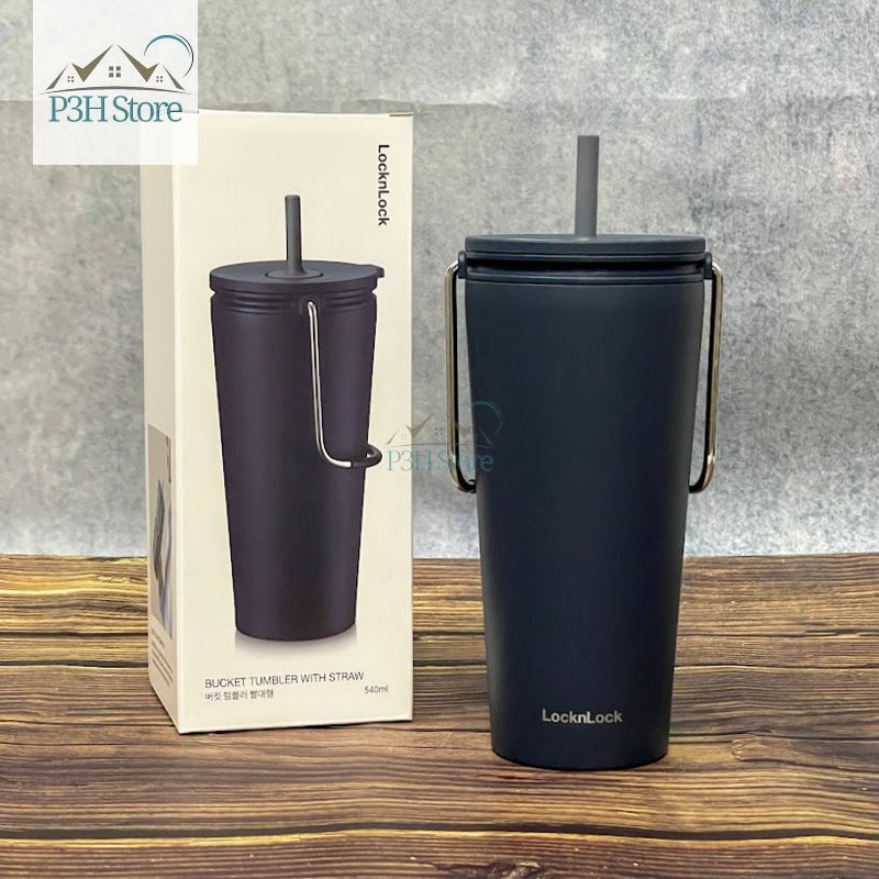 Ly giữ nhiệt Lock&Lock Bucket Tumbler có ống hút hoặc nắp bật , dung tích 540ml LHC4268 LHC4269