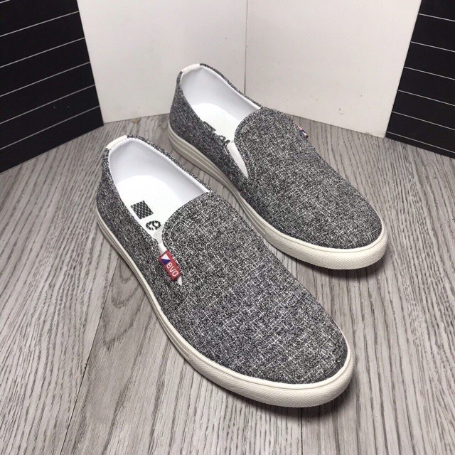 Giày slipon lười vải đơn giản đế cao su bản dày bền