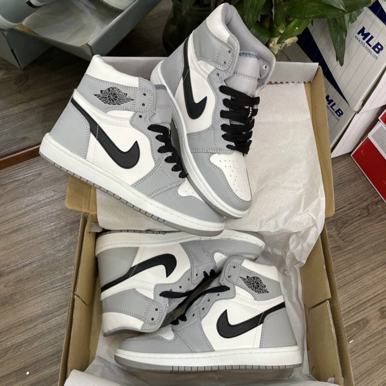 Giày thể thao sneaker, giày jordan xám cổ cao nam nữ đủ size 36-43 hàng cao cấp