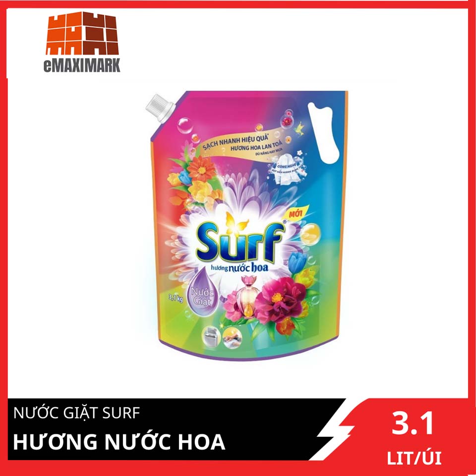 [HCM ship 2h] Nước Giặt Surf Hương Nước Hoa Túi 2.9KG