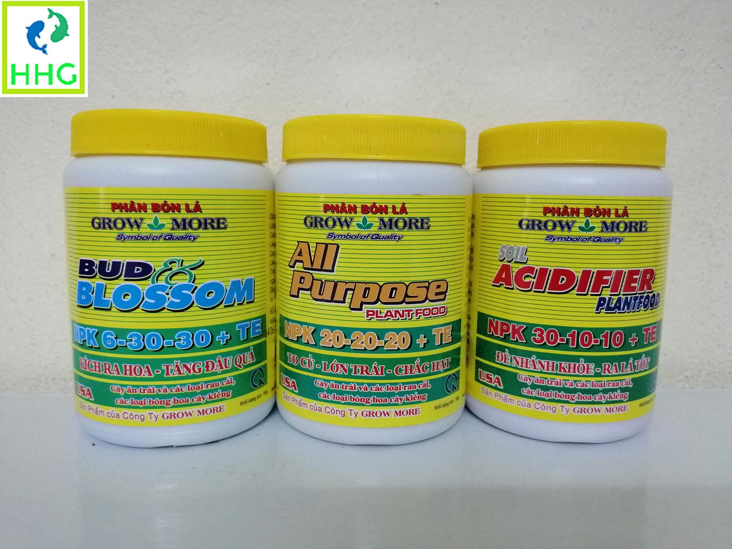 COMBO 3 HỘP PHÂN BÓN LÁ GROWMORE (USA) NPK + TE