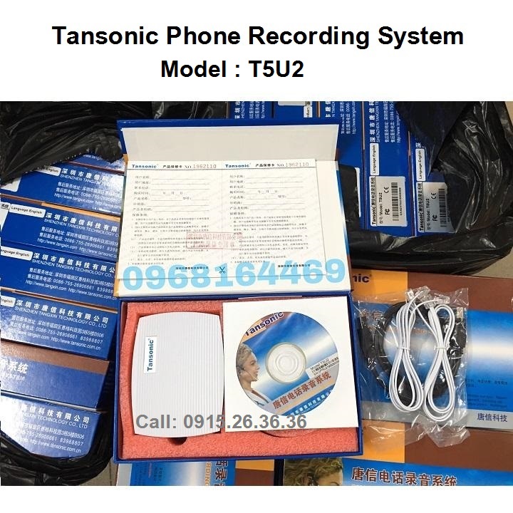 BOX GHI ÂM ĐIỆN THOẠI TANSONIC 2 LINE (CẮM CỔNG USB) T5U2