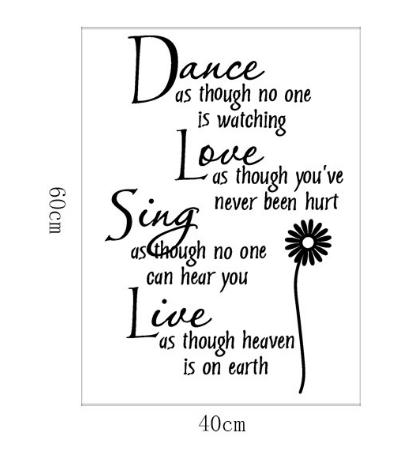 [HCM]Decal trang trí tường - Chữ Tiếng Anh Dance đen