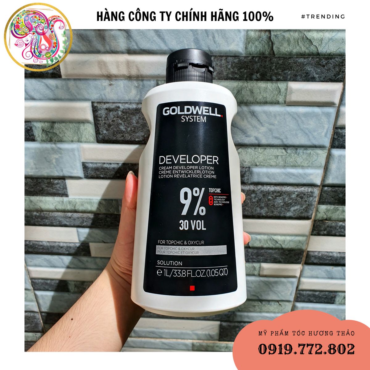 [MẪU MỚI] KEM OXY DUNG MÔI PHA MÀU NHUỘM TOPCHIC OXY GOLDWELL 1000ML