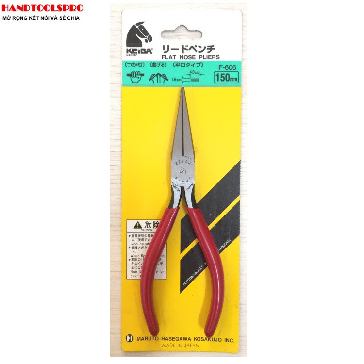 Kìm nhọn mũi dẹp cao cấp 150mm nhật bản f-606 keiba