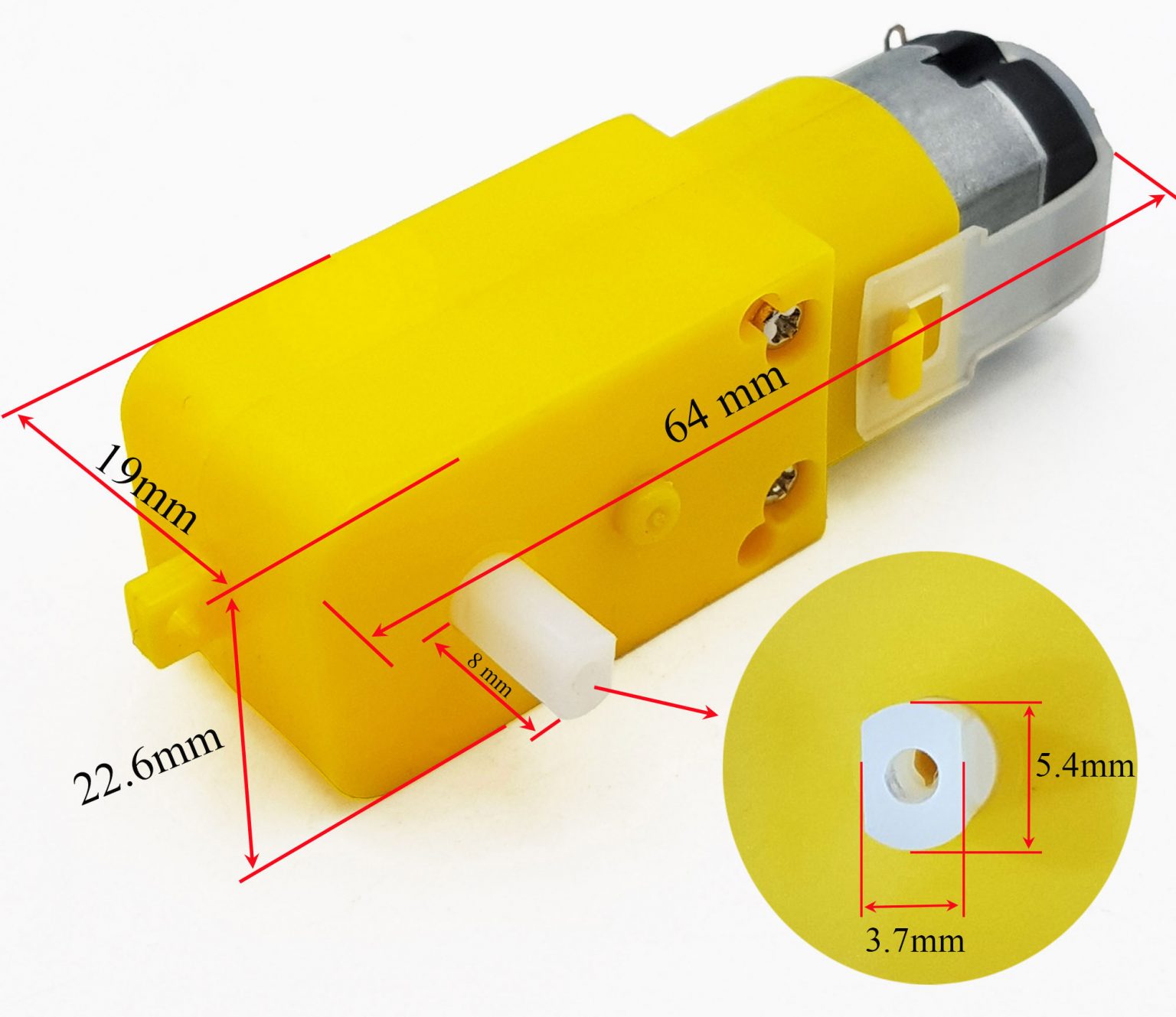 Động cơ DC giảm tốc vàng 2 trục 1:48