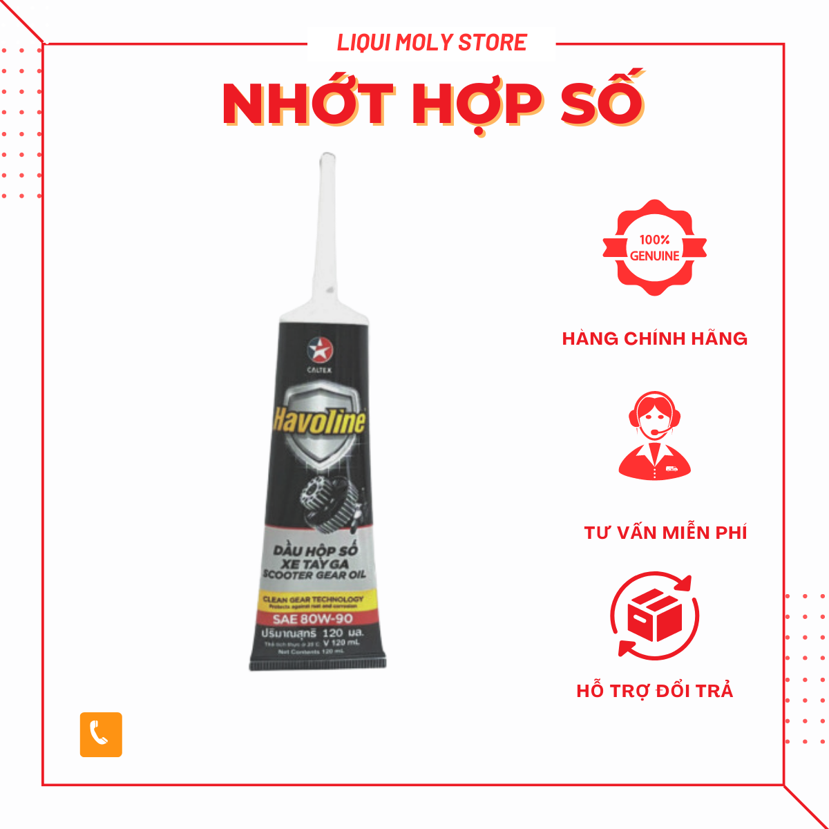 Dầu nhớt láp xe tay ga caltex havoline scooter gear plus 80w90 - nhớt hộp số