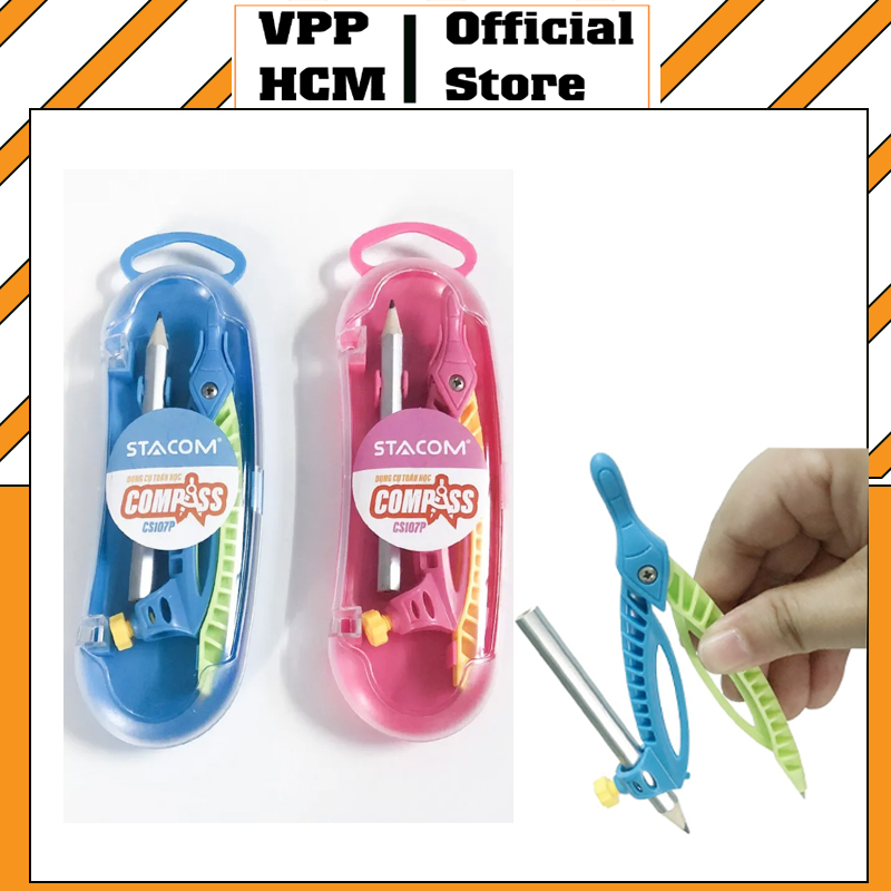 Compa học sinh - Compa chì gỗ Stacom CS107P giá rẻ