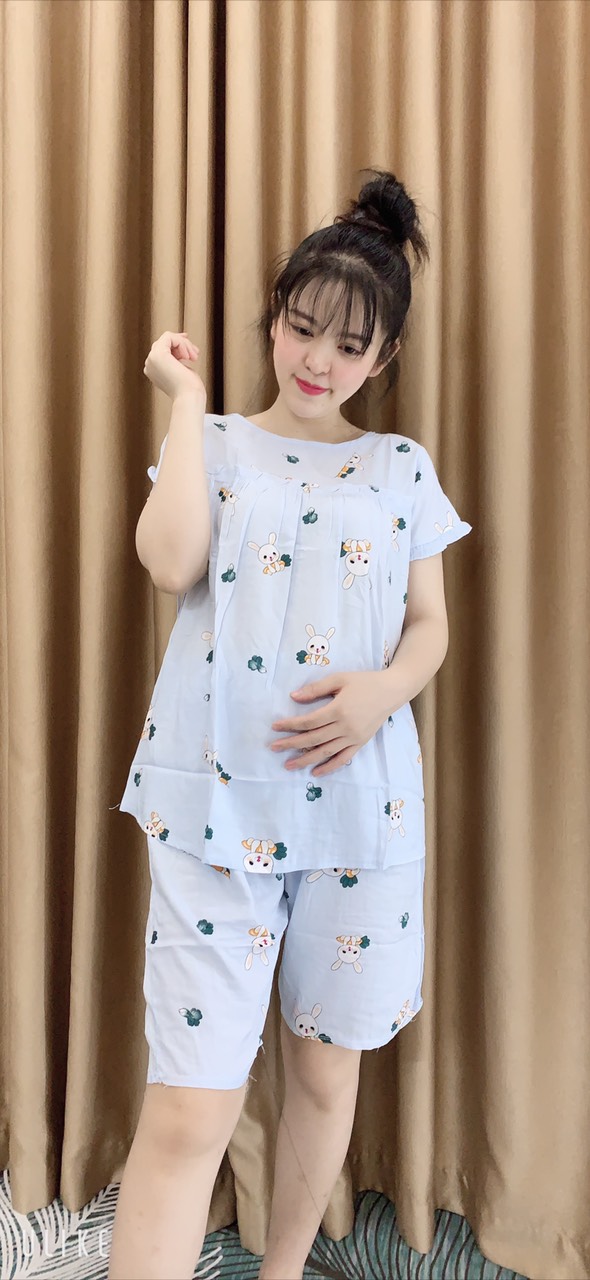 bộ lanh bầu mặc nhà chất mát
