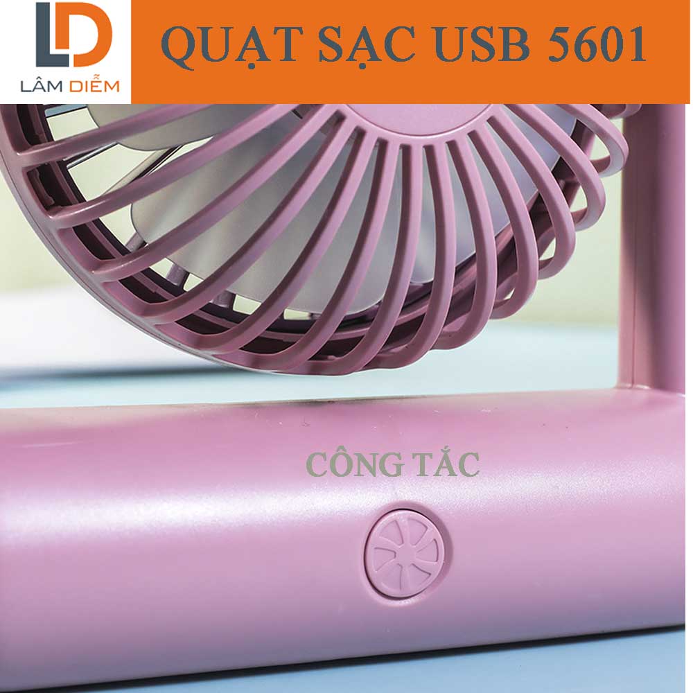 QUẠT SẠC MINI ĐỂ BÀN CÓ ĐÈN LED SIÊU MÁT 5601