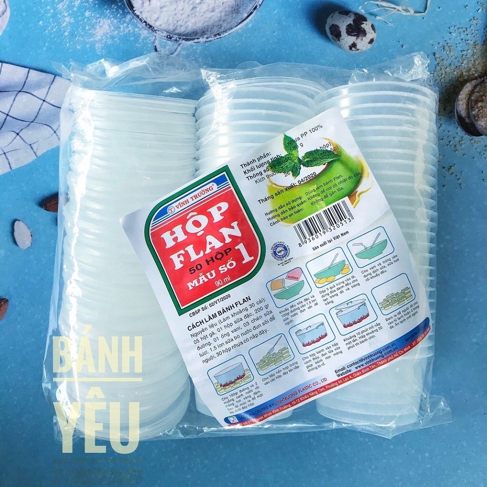 Hộp bánh Flan kèm nắp