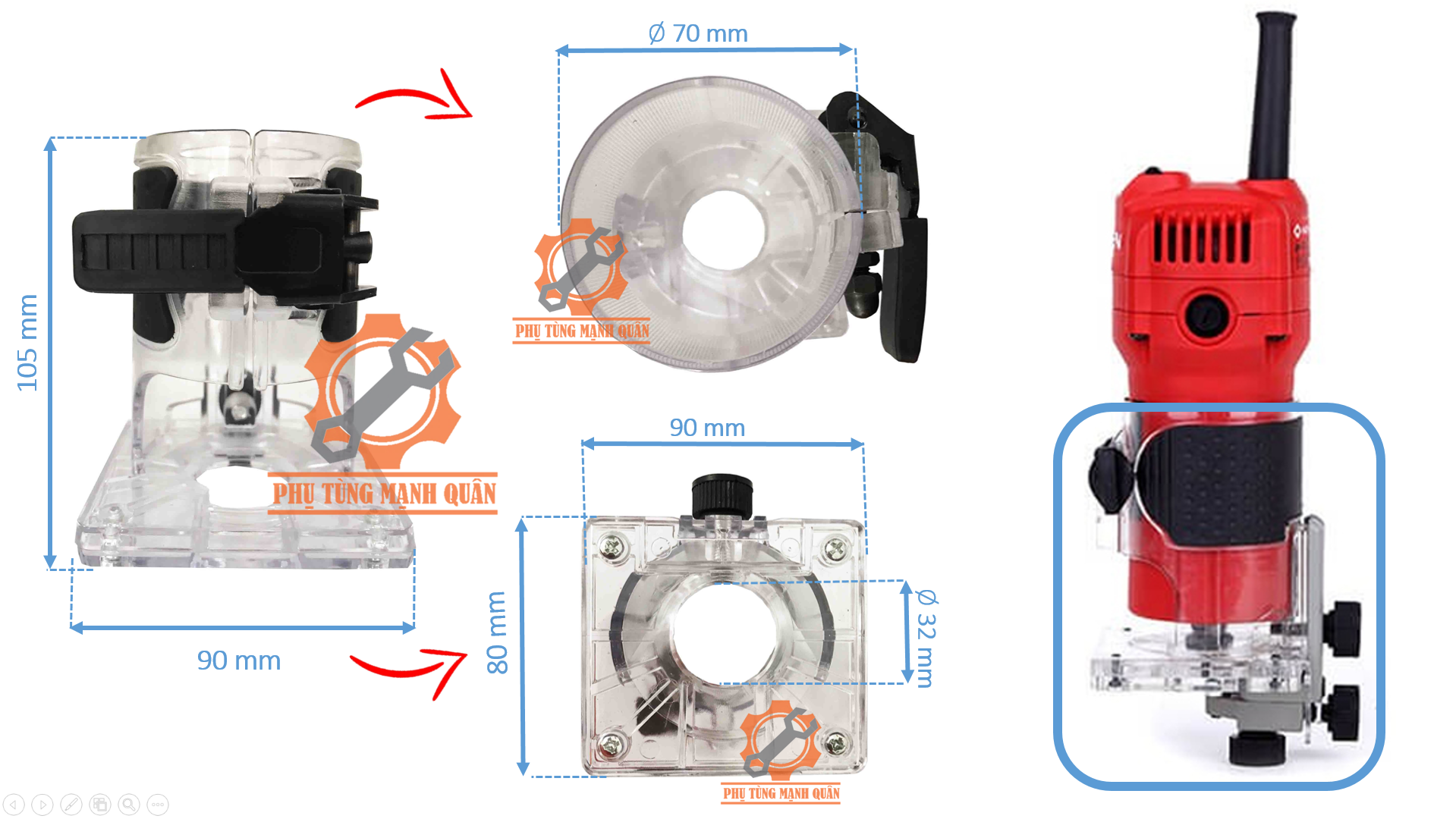 vỏ máy soi mini (vỏ máy phay) khóa chốt gài đệm cao su
