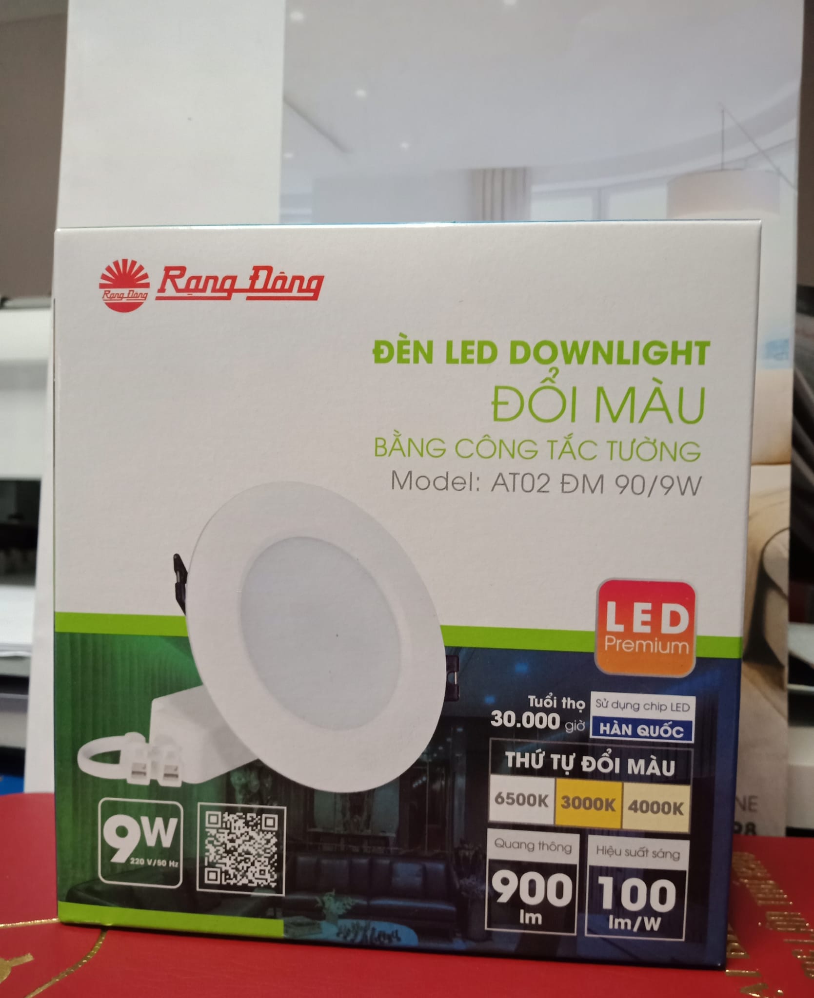 Đèn LED Âm trần Downlight Đổi màu  DAT02 90/ 9W Rạng Đông