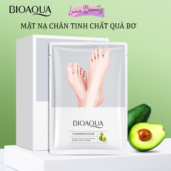 Mặt nạ chân quả bơ Bioaqua giúp dưỡng ẩm, tẩy tế bào chết, làm trắng da, Foot mask [Luna Beauty House]