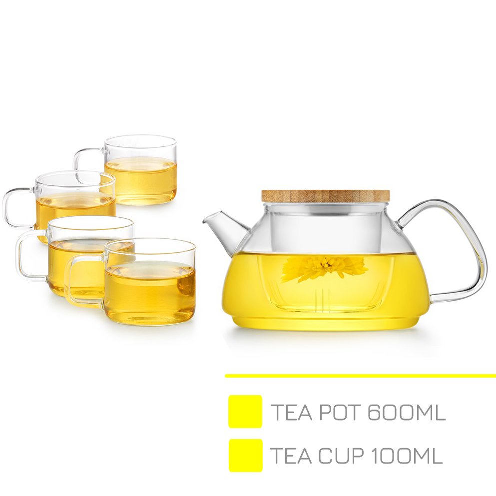 Bình lọc trà hoa thủy tinh Samadoyo S092 600ml - Dòng ấm trà thủy tinh cao cấp chịu nhiệt Samahome Shop