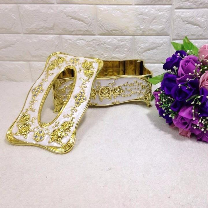 Hộp Đựng Khăn Giấy Hoa Văn Cổ Điển Mạ Vàng [99a109]