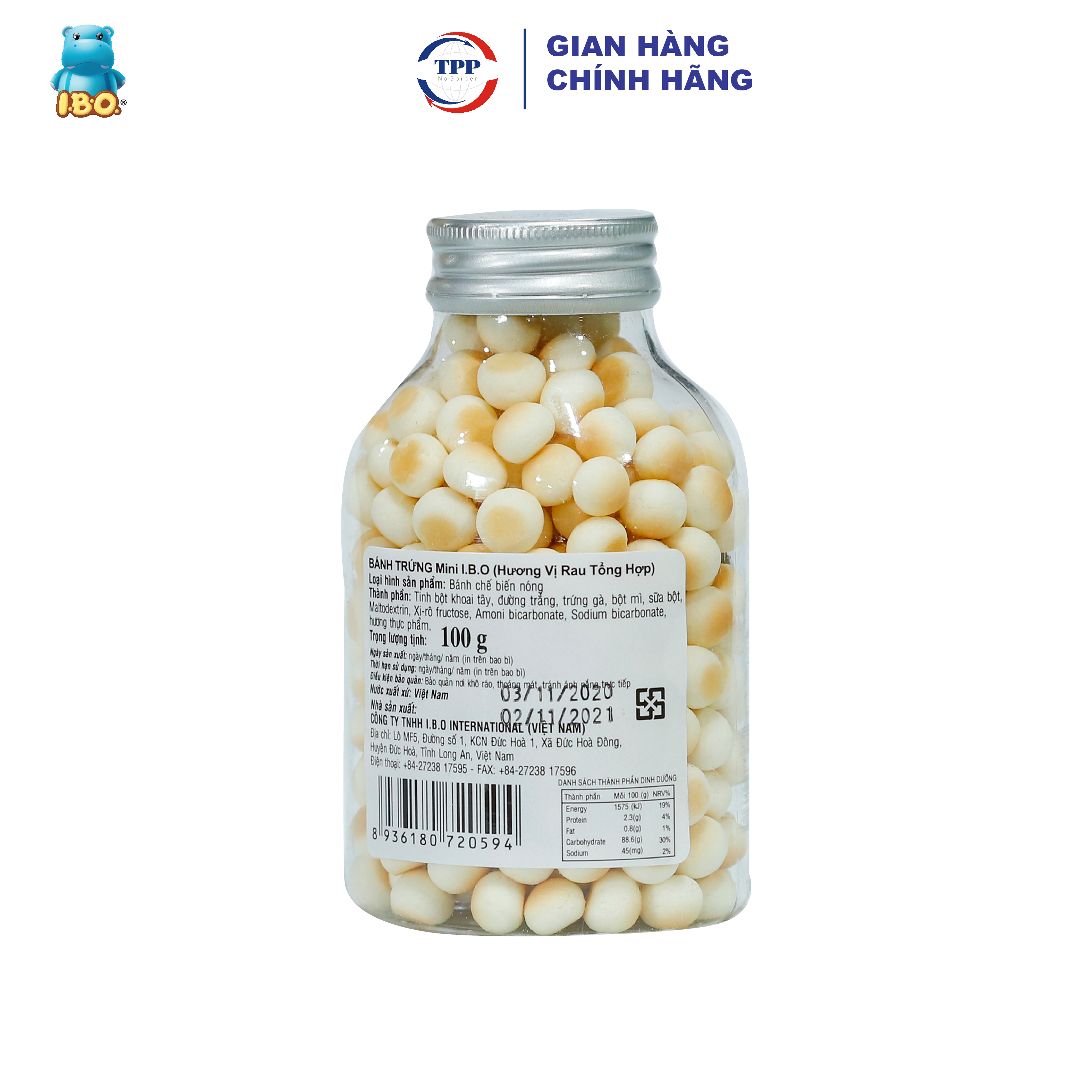Bánh Men Trứng I.B.O Chính Hãng 100g – Bánh Ăn Vặt Nhiều Vị, Giúp Bổ Sung Năng Lượng Và Dinh Dưỡng Hằng Ngày