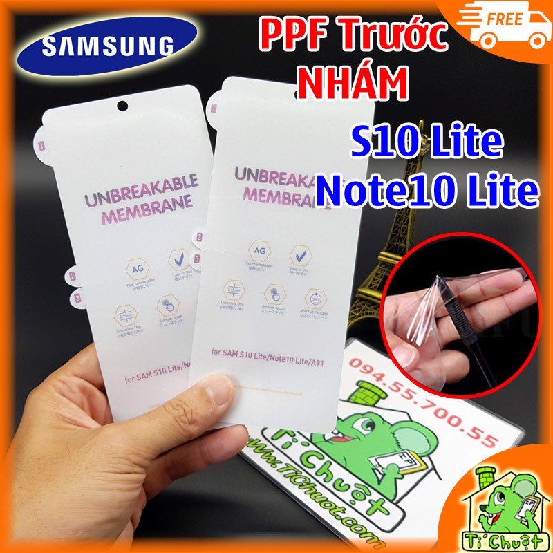 Miếng dán ppf mặt trước chống vân tay cho samsung galaxy s10 lite, dán màn hình samsung