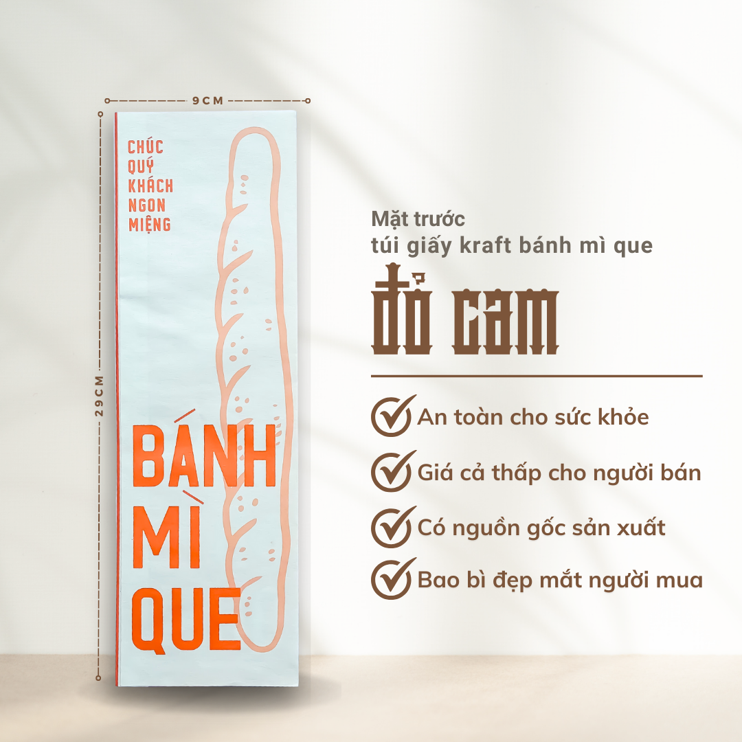 Túi Đựng Bánh Mì Que Cam 100 Túi