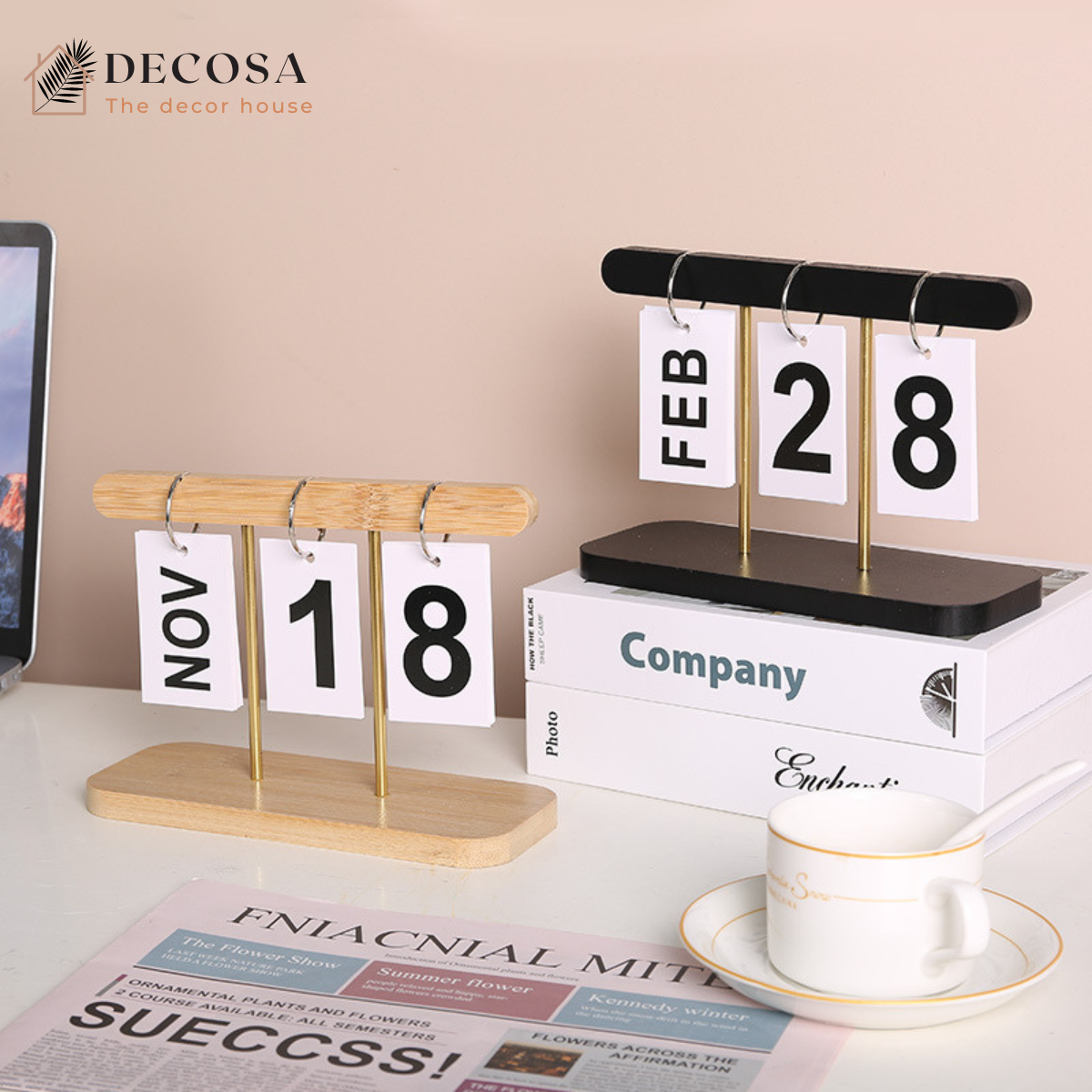 Lịch để bàn lật số 2025 phong cách Vintage DECOSA