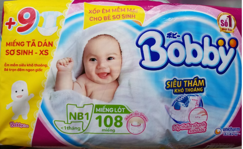 Miếng lót sơ sinh dưới 1 tháng bịch 108 miếng