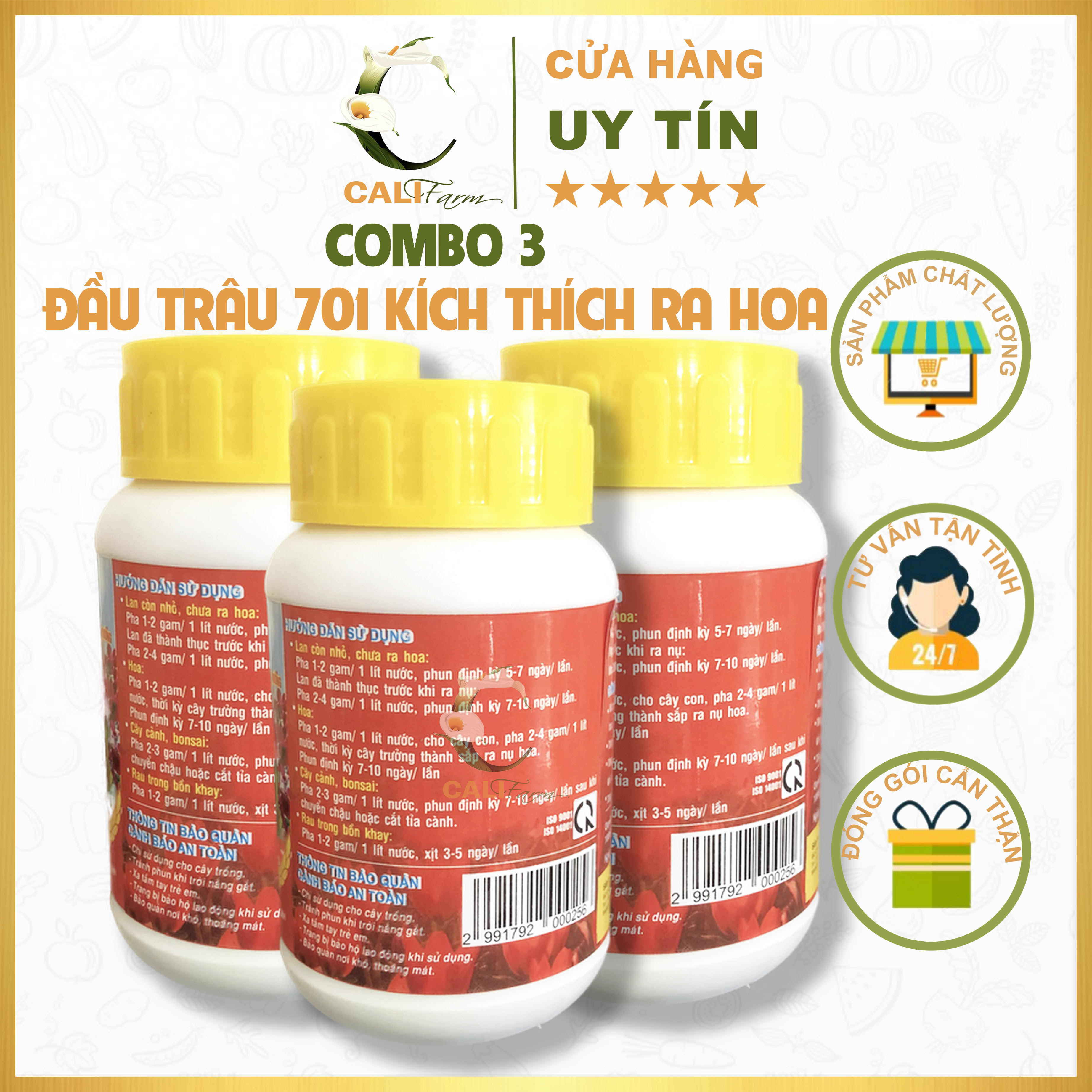 [Combo 3] Phân Bón Đầu Trâu 701 Kích Thích Ra Hoa 100g