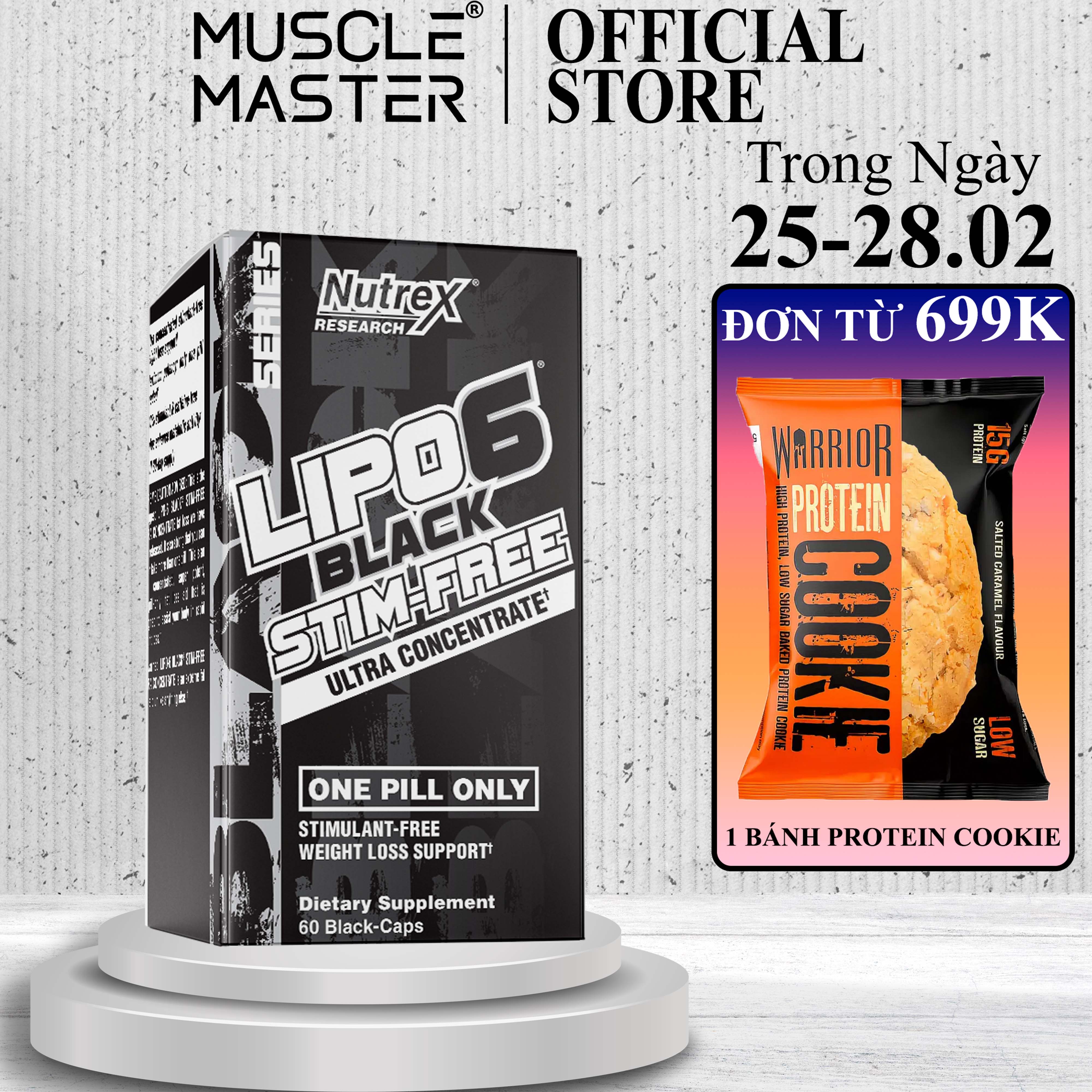 [HCM]Viên Giảm Mỡ Nutrex Lipo 6 Black Stim-Free 60 Viên