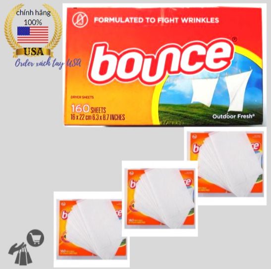 Giấy thơm quần áo Bounce Mỹ 160 tờ (MẪU MỚI)