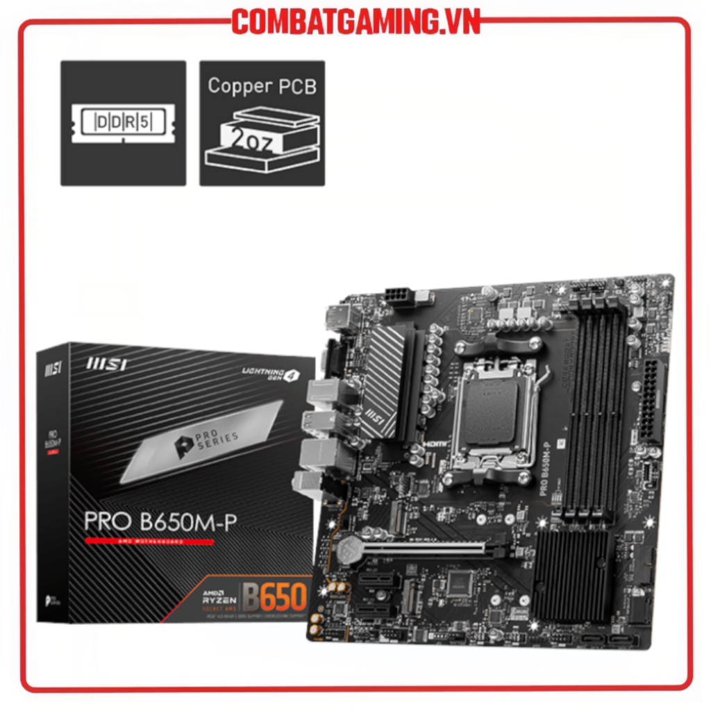 Bo mạch chủ msi pro b650m-p hàng chính hãng