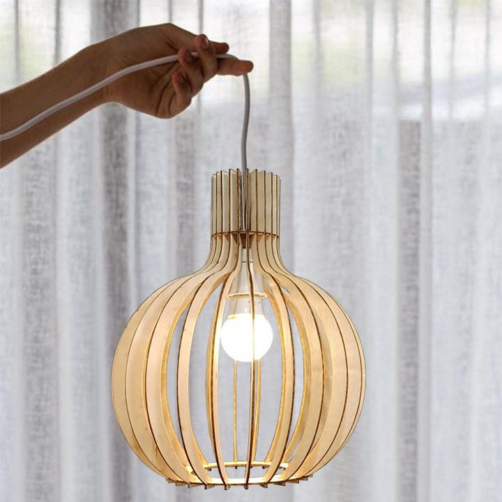 Đèn gỗ trang trí củ tỏi AKZ-DGC2-2