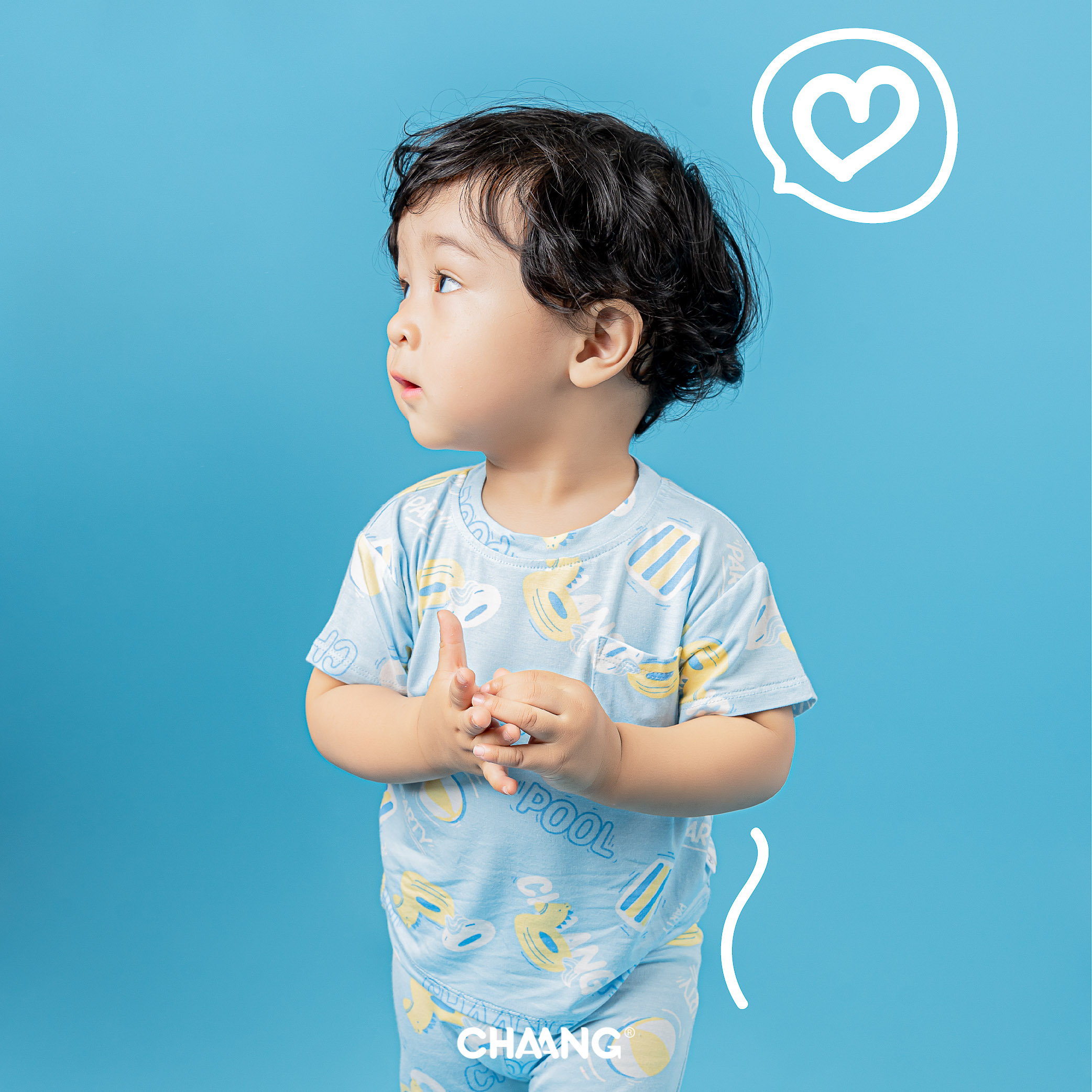 [CHAANG] Bộ cộc túi ngực bé trai Pool Chaang