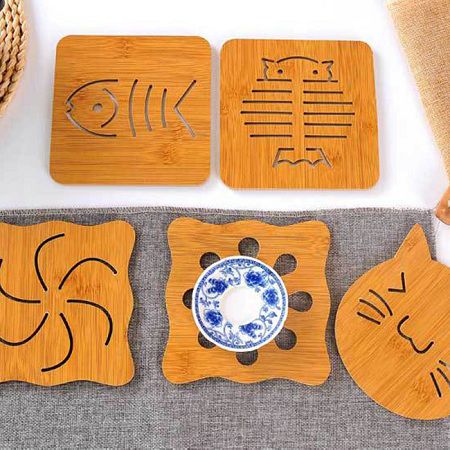 [HCM]Combo 5 đế lót nồi bằng gỗ