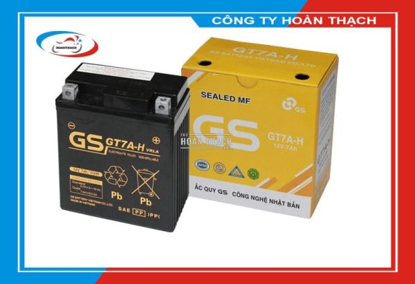 Bình ắc quy khô GS GT7A-H 12V - 7Ah có tuổi thọ cao, chất lượng ổn định - Bảo hành 6 tháng