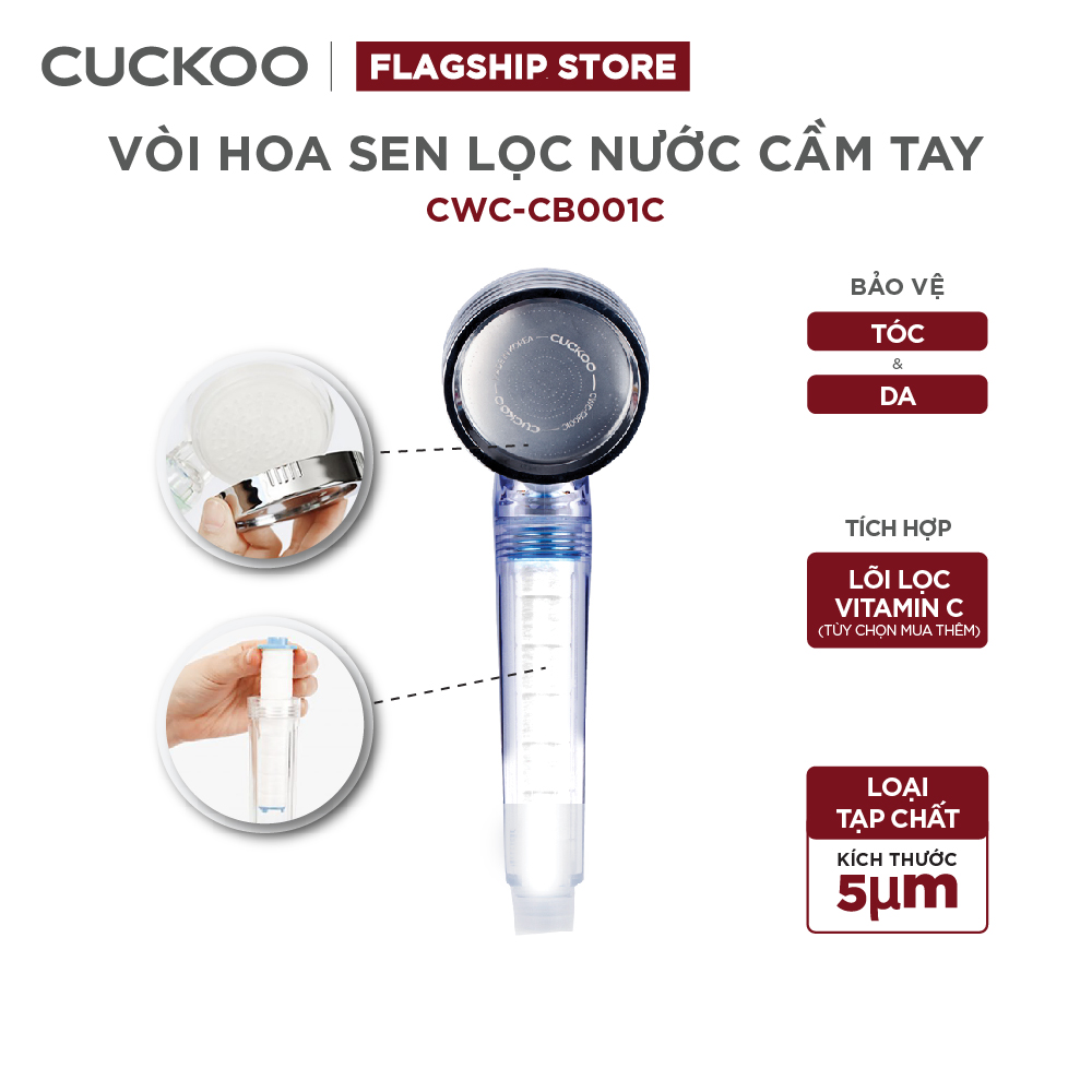 Vòi sen cuckoo cwc-cb001c với lõi lọc clo