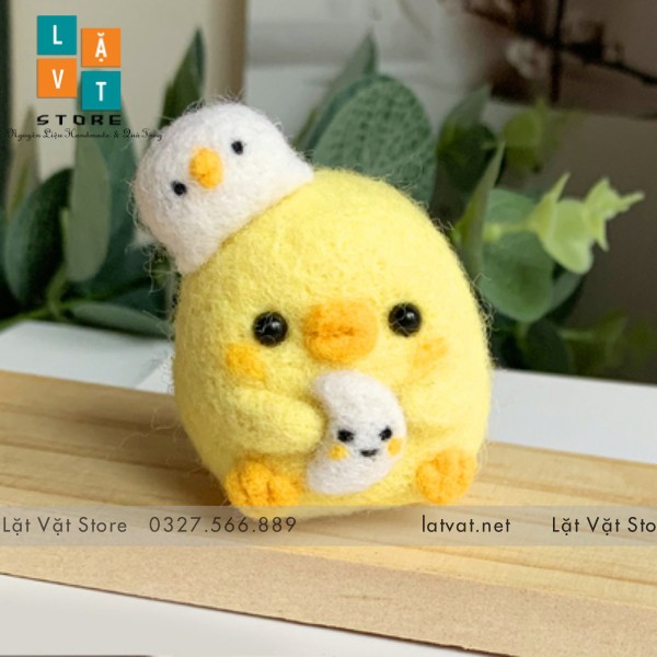 [HCM]Bộ len chọc Biệt Đội Gà Con nhỏ nhắn - dễ thương - Needle felting chicken cho người mới bắt đầu