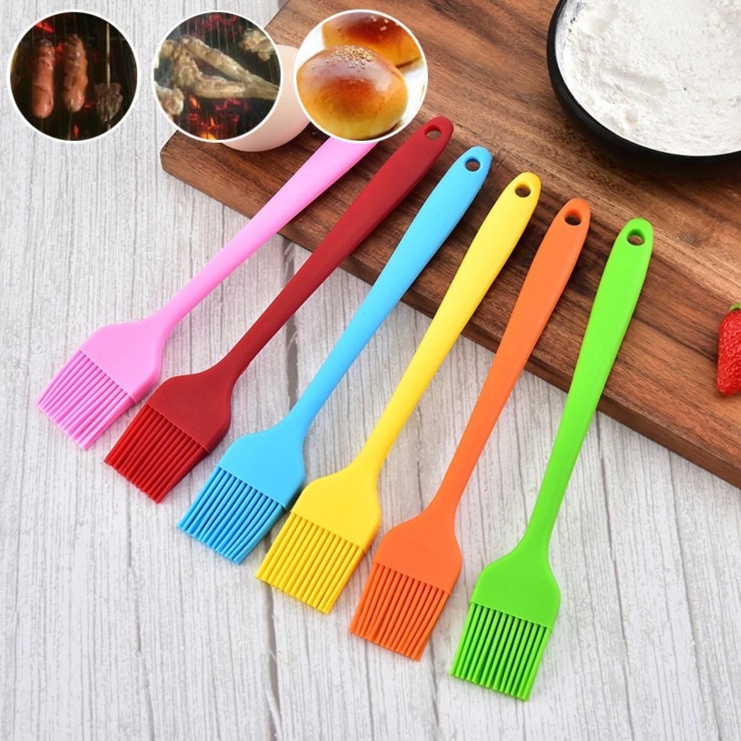 Chổi cọ silicon quét dầu ăn, quét bánh 21cm
