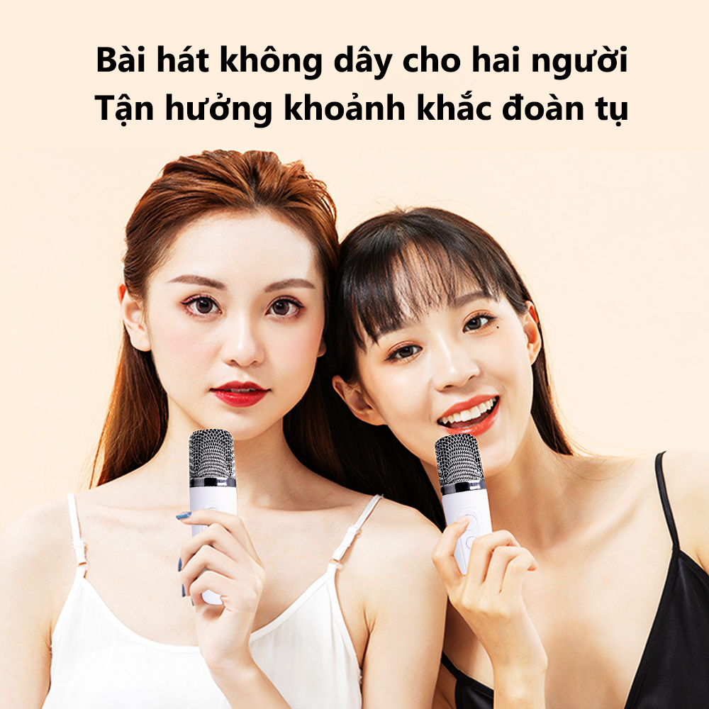 Loa bluetooth mini karaoke kèm mic GOOJODOQ Không dây Bass cực mạnh - Bảo hành chính hãng