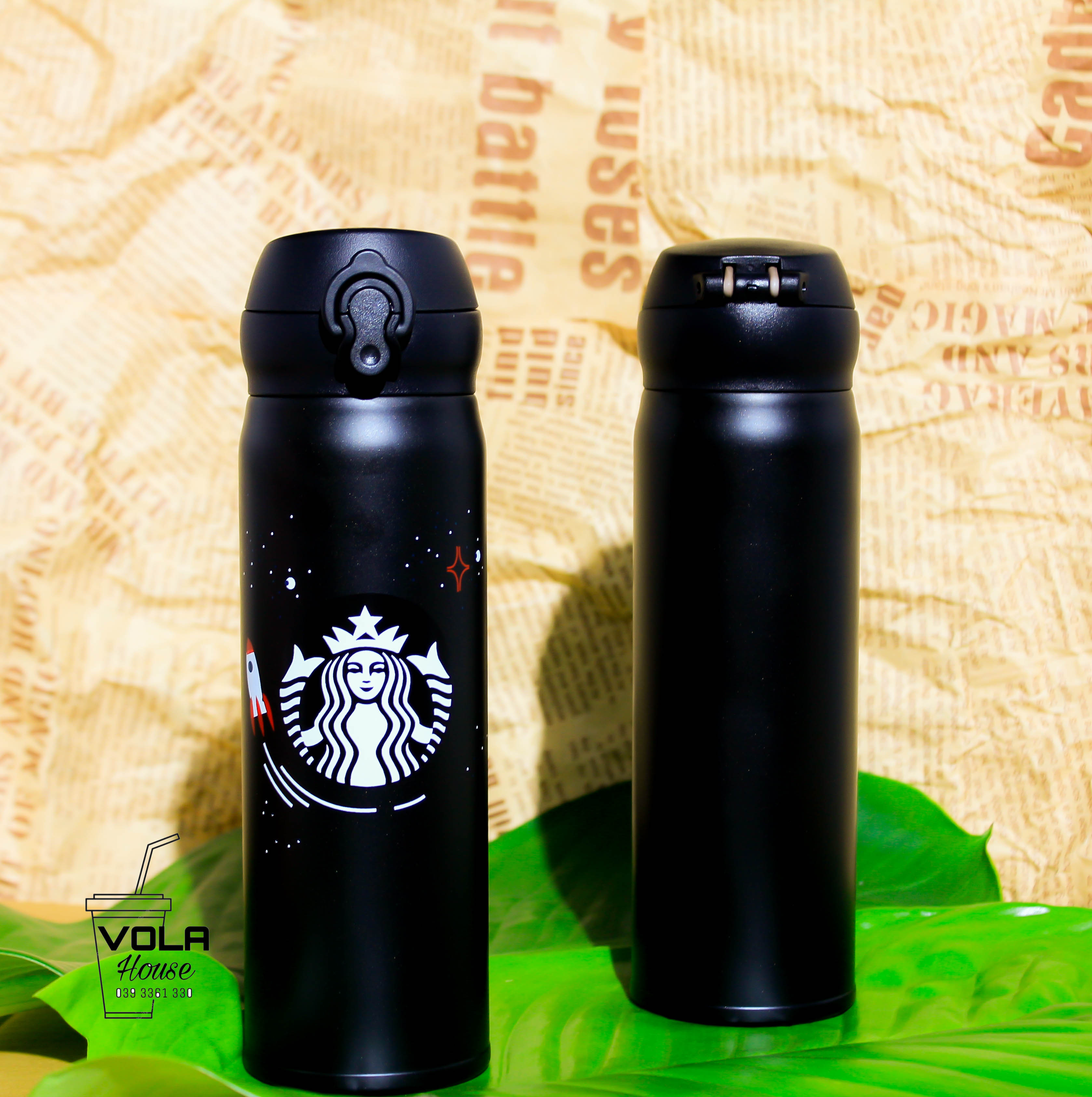 Bình giữ nhiệt Starbucks Rocket đen nhám Dung tích 500ml