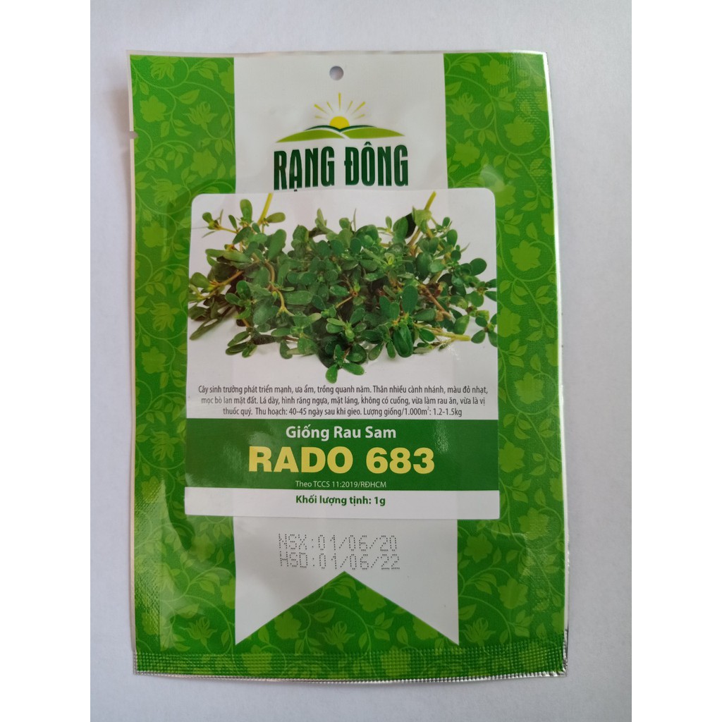 Hạt giống rau sam rado 683 rạng đông gói 1gram
