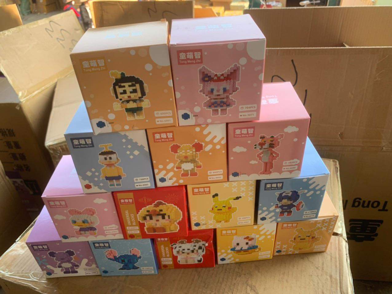Đồ chơi lắp ráp mô hình hoạt hình mini dễ thương cho bé