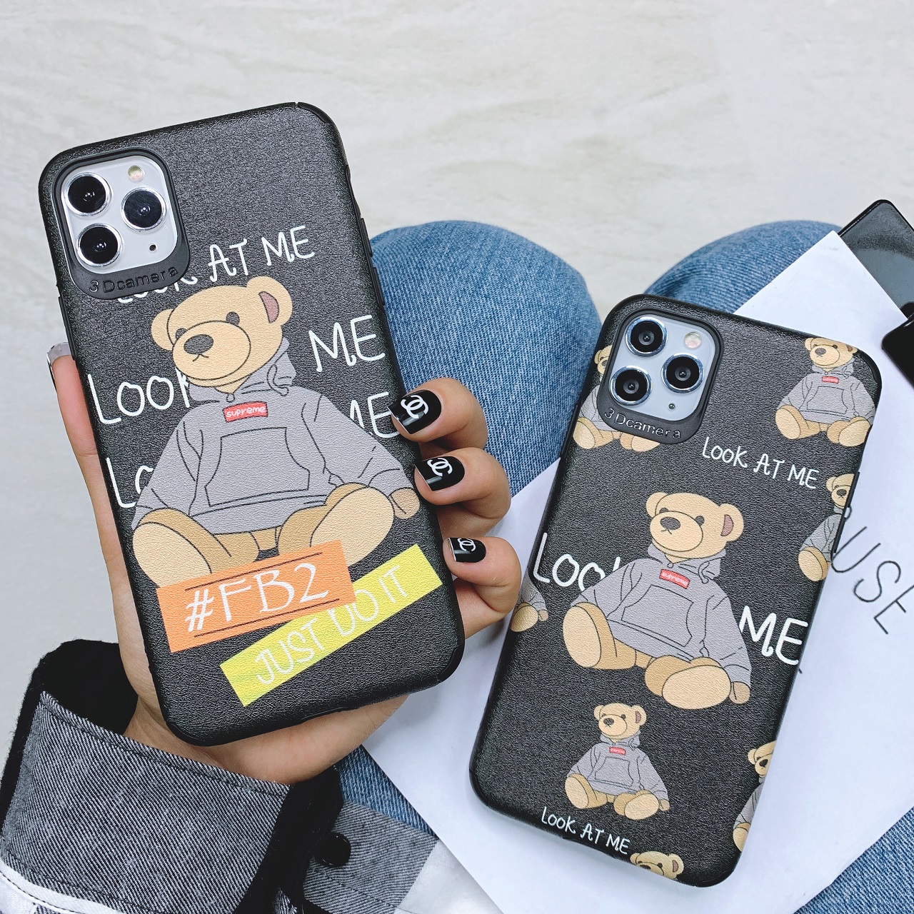 Ốp Lưng Da IMD Look at me Bear