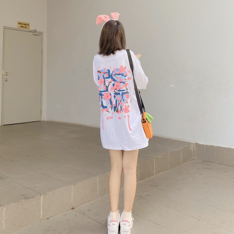 Áo thun TSUN Blossom Flower Tee - White - Unisex