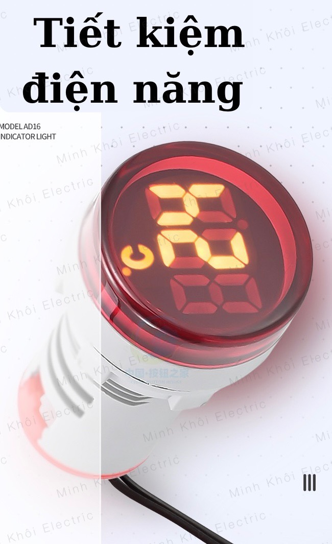 Đèn báo nhiệt độ phi 22, đèn nhiệt độ, đèn báo tủ điện