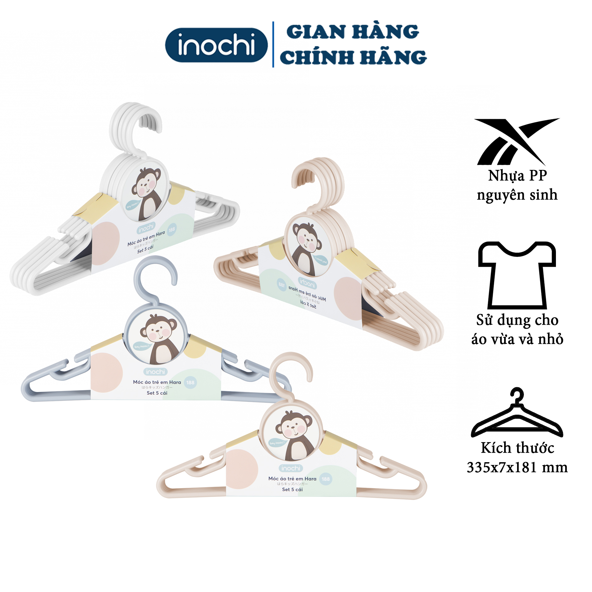 Set 10 Móc phơi quần áo 185 - móc phơi đồ - móc phơi áo - móc treo quần áo - móc treo đồ - móc quần áo - móc áo - móc quần áo cho bé - móc đồ cho bé - móc áo cho bé - móc cho nhé - móc nhỏ - móc mini inochi cao cấp nhật bản