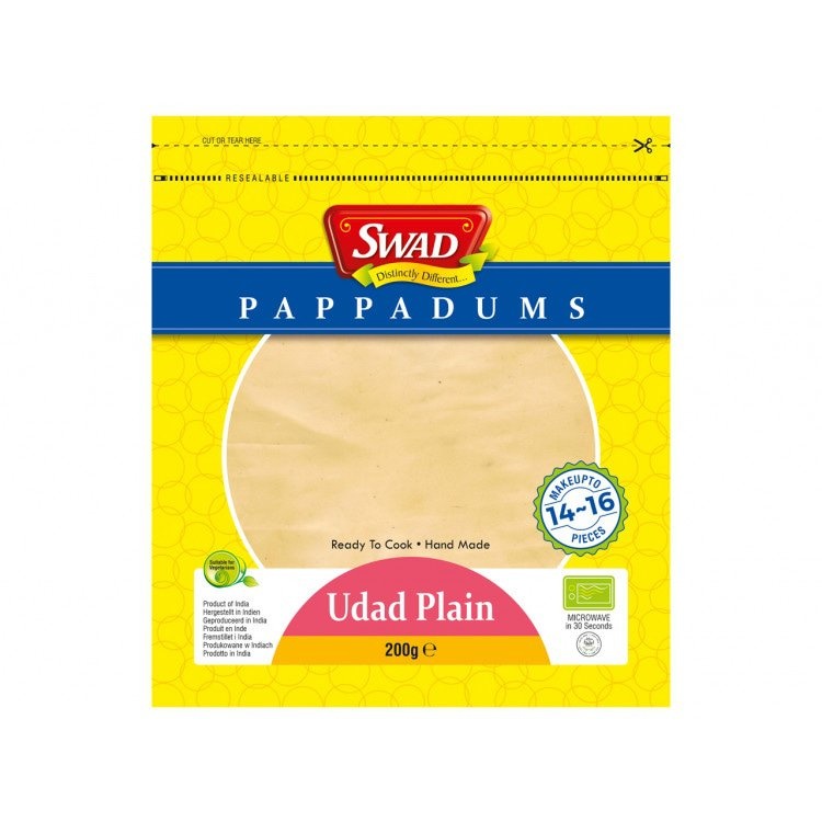 Papad - Bánh nướng từ bột đậu - Swad Sada (Plain) Papad (200g)