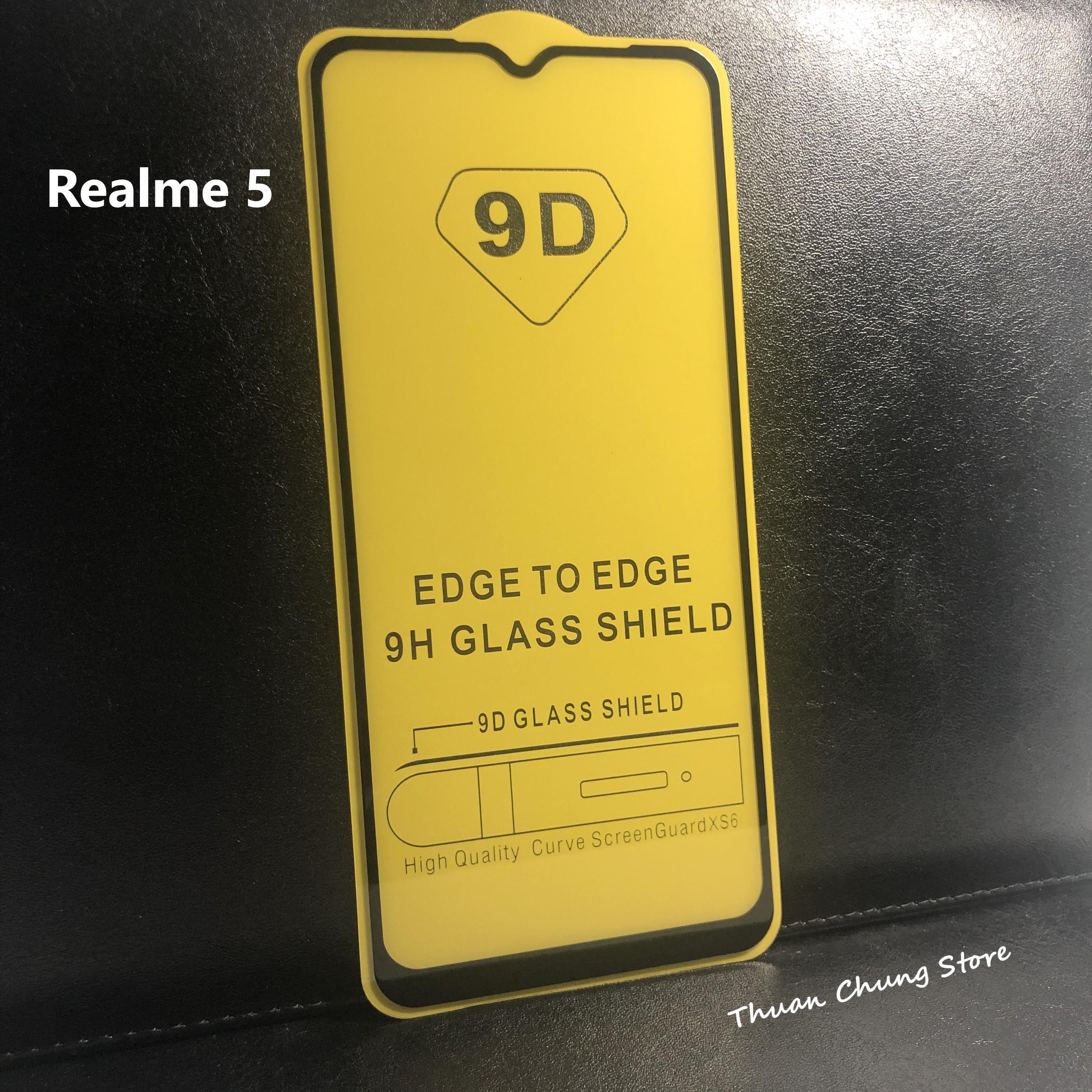 Kính cường lực full keo 9D Realme 5