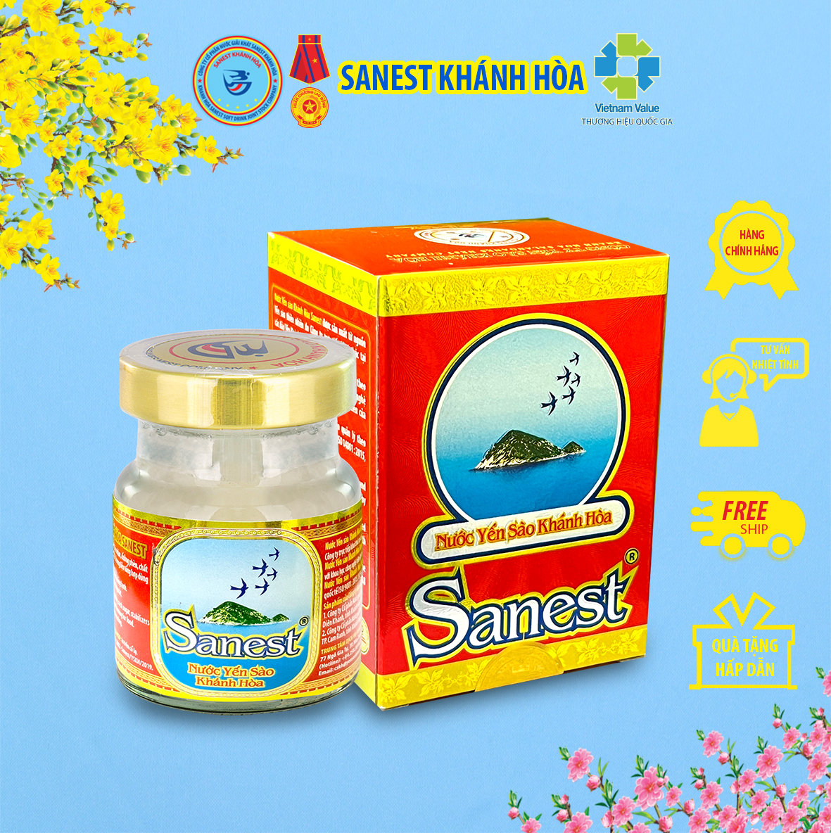 Nước Yến sào Khánh Hòa Sanest - Lọ 70ml